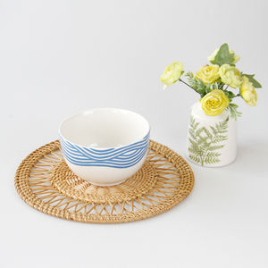 Set de vaisselle de luxe en rotin et osier tissé à la main, décor de table, napperon non en silicone, toutes tailles - Product Image 4