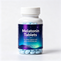 Étiquettes de bouteilles de suppléments de mélatonine Haoxuan ODM, effet lumineux, autocollants imprimés imperméables pour l'emballage de produits de santé