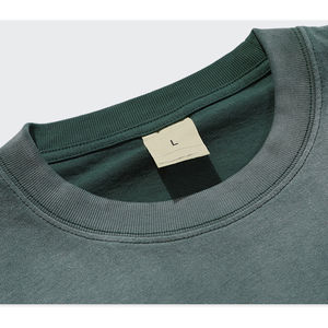 Camiseta de punto de ajuste relajado de gran tamaño más vendida, transpirable, de secado rápido, de algodón pesado, lavado con ácido, ropa de calle con estampado, desteñida al sol - Product Image 3