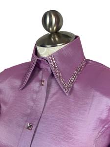 Vaquera hecha a mano Western Show Shirt Cintura alta Cierre de cremallera Tela de tafetán elástica transpirable para ropa de equitación - Product Image 2