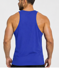 Best Quality Muscle Ribbed Tank Tops Men's Quick Dry Breathable Open Racerback Stepped Hem Stringer Polyester/Cotton Crop Top - Product Image 2
