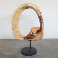 Sculpture Art Déco en Bois Creux avec Support, Faite à la Main, Écologique, Décoration d'Intérieur pour Table, Couleur Personnalisable