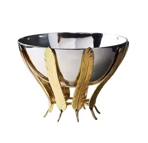 Bols uniques avec base en acier et en laiton, bol en aluminium couleur argent et or, personnalisable en matière pour les dattes et le chocolat - Product Image 6