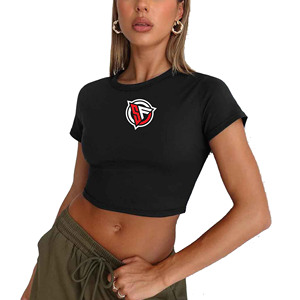 Top corto de ropa activa para mujer, Camiseta deportiva de verano de gran tamaño con mangas cortas, Top corto ecológico para gimnasio y Fitness - Product Image 5