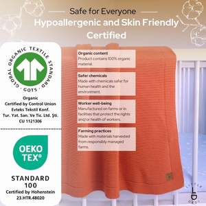 ผ้าห่มเด็ก Alina-80x100ซม. (100% ผ้าฝ้ายอินทรีย์-380gr) ฟักทองเก็บเกี่ยว - Product Image 5