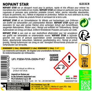 FILA Solutions NOPAINT STAR Removedor de Grafitis para Paredes, Gel Líquido de Limpieza Profunda, Removedor de Pintura a Base de Agua, Viscoso, Rápido, 1L - Product Image 2