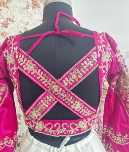 Nouvel arrivage 2026 Lehenga Choli en soie pure de qualité supérieure, style Kanjeevaram / Banarasi / Assam, bicolore, avec cancan et toile intégrée - Product Image 5