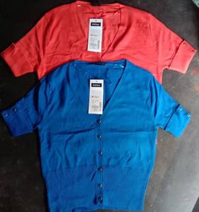 Pull en maille pour femme, automne, col en V, décontracté, boutonné, couleur unie, personnalisable, en laine/acrylique, respirant, séchage rapide, complet - Product Image 1