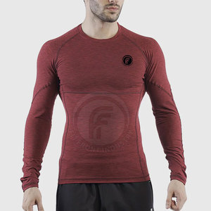 Ropa de entrenamiento de secado rápido Camisas de compresión para hombres Ropa de gimnasio Ropa de entrenamiento Camisas de compresión de algodón 100% para hombres - Product Image 3