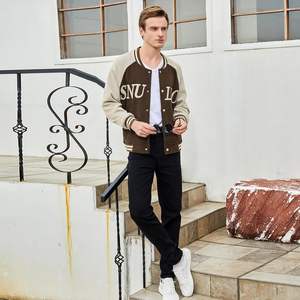 Veste universitaire la plus vendue pour hommes avec manches jaunes Tendance de luxe Vestes d'hiver de haute qualité pour hommes - Product Image 3