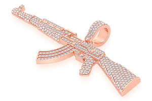 Offre Spéciale à la mode classique GRA certifié diamant pendentif 14K or jaune pistolet pendentif Hip Hop hommes bijoux pistolet pistolet pendentifs - Product Image 2