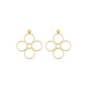 Boucles d'oreilles clous en laiton plaqué or de haute qualité, simples, faites à la main, pour femmes, fabricant en gros - Product Image 1