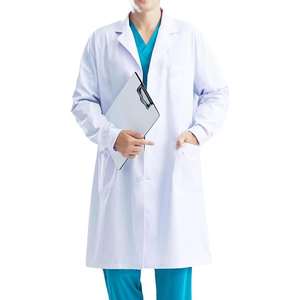 Hôpital à manches longues 100% coton infirmière hôpital docteur blouse de laboratoire - Product Image 1