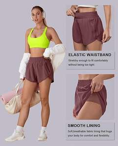 Pantalones cortos para mujer, ropa informal de verano, ropa deportiva transpirable de cintura alta, ropa de calle para Yoga, ropa de marca personalizada - Product Image 4