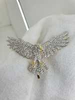 Pendentif Aigle Grand Oiseau en Diamant Rond Brillant Certifié IGI, Style Hip Hop en Argent Sterling 925 pour Femme – Offre Spéciale