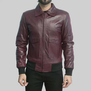 Veste d'hiver en cuir véritable pour homme de haute qualité, col rabattu, fermeture éclair, coupe-vent et respirante, fabriquée au Pakistan - Product Image 4