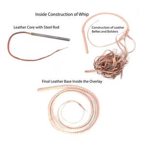 Fouet de cheval marron sur mesure de haute qualité fabriqué à la main en cuir de vachette véritable 16 tressés Design équestre flexible - Product Image 5