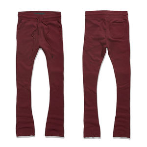 Chándal de felpa francesa de algodón granate de tamaño y diseño personalizado para adultos y hombres conjuntos de pantalones apilados de temporada de invierno - Product Image 5