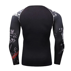 87% Polyester 13% Elastane <b>Mock</b> <b>Neck</b> 4-way Stretch Dual-layer Fabric Fast-drying Compression Shirts Rash Guard MMA BJJ - Product Image 2
