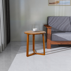 Mesa de Centro de Madera de Teca |   Mesa Auxiliar de Tres Patas en Forma de Y Estilo Indonesio para Muebles de Sala de Estar - Product Image 3