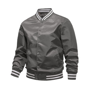 Veste unisexe de haute qualité à col montant personnalisé coupe-vent de sport de printemps vestes universitaires vierges en gros Style High Street - Product Image 1