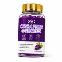 Gummies de Créatine Monohydrate Premium SYC à Absorption Élevée, Véganes, Complément Alimentaire à Croquer, 60 Unités, Marque Privée, Vente en Gros