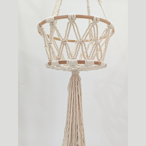 JNC Macrame Decorative <b>Hanging</b> <b>Basket</b> for Fruits Vegetables and Kitchen Wall Storage - Product Image 2