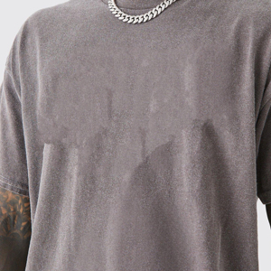 Nouveaux t-shirts délavés à l'acide à manches courtes de taille adulte à la mode pour hommes t-shirts délavés à l'acide de couleur personnalisée - Product Image 6