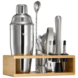 Stainless Steel <b>Cocktail</b> <b>Shaker</b> <b>Set</b> with Elegant Wooden Base and Lid for Weddings and Special Events - Product Image 5