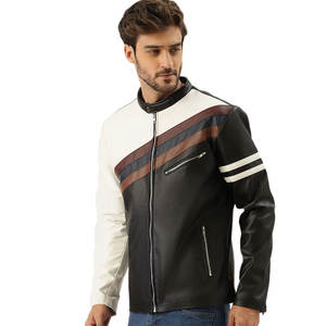 Chaqueta de Cuero para Hombre, Cuello Alto, Logotipo Frontal, Estilo Urbano Ecológico, Resistente al Viento, Nueva Moda, Nueva Llegada - Product Image 1