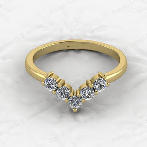 Vente de Noël, bague de fiançailles en or véritable 14 carats, moissanite blanche CZ, taille brillante de 2 mm, sertie à griffes, bijoux pour femmes - Product Image 2