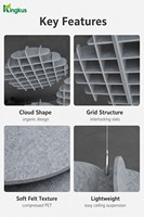 Panneau acoustique en forme de nuage, panneau de plafond en feutre polyester, absorbeur de son suspendu pour bureau, école, salle