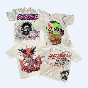 YSJY t-shirt personnalisé impression Hip Hop Vintage chemises t-shirt surdimensionné hommes coton lourd gris lavage à l'acide t-shirt - Product Image 3