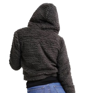 Mujeres moda Casual invierno cálido niñas polar Sherpa cremallera Sudadera con capucha con diseños térmicos sudaderas con capucha para damas - Product Image 3