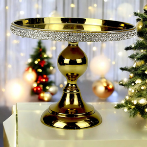 Soporte de pastel de metal sólido con acabado mate dorado para decoración de bodas a precios de fábrica y al por mayor, soporte de pastel de metal para fiesta - Product Image 3