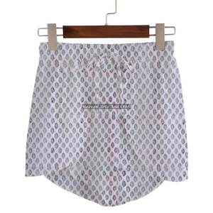 Shorts de nuit en coton imprimé à la main, disponibles en emballage en coton, idéal pour la revente - Product Image 3