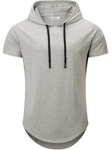 2025 Nueva camiseta con capucha para hombre con mangas cortas estilo informal 100% algodón estampado Digital para invierno - Product Image 5