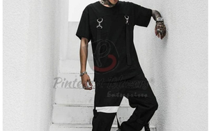 Camisetas tecnológicas OEM para hombre, material de nailon y LICRA con logotipo personalizado, estilo callejero de gran tamaño en diferentes colores con impresión personalizada - Product Image 5