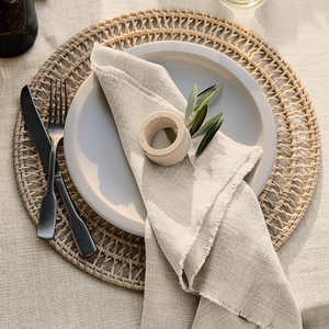 Handwoven Rattan Round Dining Placemat Eco-Friendly Natural Fiber <b>Table</b> <b>Mat</b> for Kitchen & Home Decor - Product Image 3
