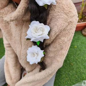 Red Flowers Hair Clip Fashion Red Floral Comb Bridesmaid Wedding Bridal Flower Headpiece Red Rose Hair Clips - Product Image 1