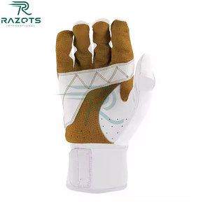Guantes de Bateo de Béisbol Razorts International, de Cuero Blanco y Marrón, Equipo de Entrenamiento para Adultos, Duraderos y Transpirables - Product Image 3