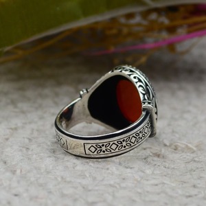 Good Selling <b>Men</b> Handmade Turkish Handmade Red Agate Brass <b>Ring</b> <b>Men</b> Jewelry Ottoman Onyx Wholesale Brass Jewelry Gift <b>For</b> <b>Men</b> - Product Image 6