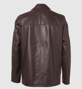 2026 chaud Premium qualité unisexe moto en cuir veste col montant avant Logo 100% véritable cuir de vache imperméable coupe-vent - Product Image 6