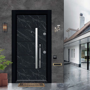 Porte d'entrée en bois contemporaine avec un design géométrique unique pour les bâtiments résidentiels - Product Image 4