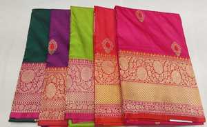 Saree traditionnel indien en soie pure 100% avec un travail Zari riche Vêtements ethniques parfaits pour les festivals et les occasions spéciales d'Inde - Product Image 2