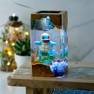 Po.kemon lampe, lampe en résine époxy, lampe en résine époxy personnalisée, lampe en résine bois Art, veilleuse personnalisée, cadeau fait main, cadeau de Noël - Product Image 1