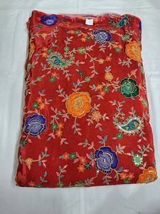 Tela Ecológica de Primera Calidad con Estampado de Flores de Crepé Puro y Bordado de Diseño, Textil Natural para el Hogar - Product Image 3