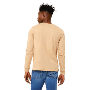 Camiseta clásica de manga larga con cuello redondo Sand Dune unisex-100% algodón Airlume, jersey de 4,2 oz - Product Image 3