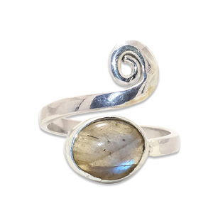 Multi <b>Fire</b> Labradorite Gemstone Rings Beautiful 925 Sterling Silver Jewelry Handmade Spiral Design Labradorite Rings for Women - Product Image 1