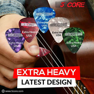 ปิ๊กกีตาร์ 5Core ขนาด 1.2 มม. ทำจากเซลลูลอยด์ หนาพิเศษ - สำหรับกีตาร์โปร่ง กีตาร์ไฟฟ้า และกีตาร์เบส - Product Image 6